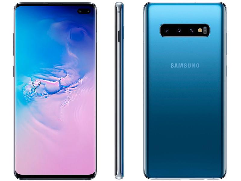 Samsung Galaxy S10 青色 本体 Smartphone Samsung Galaxy S10+ 128GB Azul 4G - 8GB RAM Tela 6,4